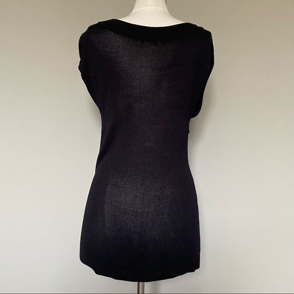 Vince Black Rayon Knit Folded Scoop Tunic Sweater, size Medium - Picture 6 of 12